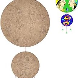 Vibhansh Creations Premarked MDF Round Shape Wall hanging MDF wall decoration MDF Wall Plaque/Wall Sign for Home Decoration Ready to Hang Wall Decor(Thikness3.2mm, Plaque sizes 8x8 and 5x5 inches)-15