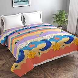 BREVARD Glacecotton Double Bed Quilt Cover/Duvet Cover/Rajai Cover/Blanket Cover with Zipper (90x100 Inches, Pink Blue)-image-12