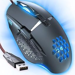 C303 Gaming Mouse Wired, LED Light Computer Ergonomic Mice with 8 Silent Click Programmable Buttons, 6 Adjustable 7200 DPI Gamer USB Wired Mouse for Laptop, PC, Mac-image-66