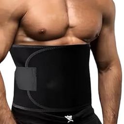Sweat Slim Belt, Adjustable Ultimate Back Support Tummy Shaper, Stomach & Tummy Fat Reduction for Men and Women | Control, Workout and Fitness Black-image-21