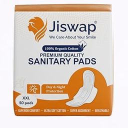 XXL 50 pads Cotton Soft Sanitary Pads for Women | with Leak Lock Technology | Odour Control | Absorbs upto 100% Fluid | Up to 12 Hours of Protection-image-76