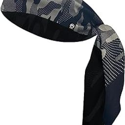 Sweat Wicking Tie Head Band - Bandana for Sports, Running, Football, Workout Sweat Head Band for Men - Bandana (Camo Light Grey)-image-9