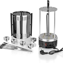 PRAGALBHI Electric Power Vertical Bbq Stainless Steel Broiler Bbq Tong Oven Home Smokeless Electric Grill Kebab Machine, Free Standing-image-99