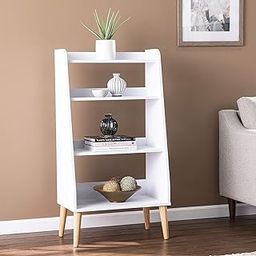 DDS Dream Decor Shoppee Bookshelf 4 Tier Modern Bookcase with Legs,Bookshelves Wood Storage Shelf, Open Book Shelves Cube Organizer,Free Standing Display Bookcases for Bedroom,Living Room (White)-image-2