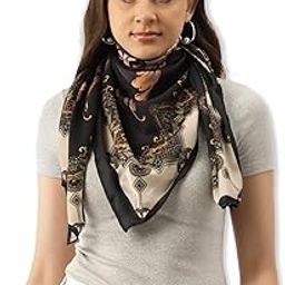 Women's Polyester Satin Silk Square Digital Printed Scarf | Dupatta | Stole | Beach Wear | Fashion Accesorries | Bandana | Head Scarf | Hair Wrap-8