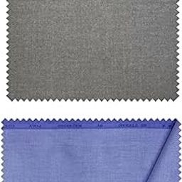 Trouser -Shirt Fabric Combo Box (Unstitched, All Weather Fabric) (DARK BLUE SHIRT + GREY PANT)-35