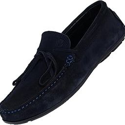 Suede Deep Blue Men's Genuine Leather Loafers | Flexible Slip-ons with Cushioned Footbed and Anti-Skid Grip | Casual and Office Wear for Men | Stylish Shoes for Men-image-97