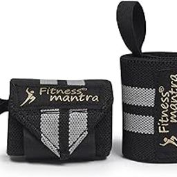 Fitness Mantra® Wrist Support - Gym Accessory | Wrist Wrap | Hand Grip Band | Weight Lifting Band | Size: 18 x 3 Inches | Color: Grey-image-44