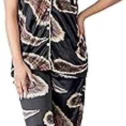 Women's/Girl's All Over Printed Satin Sarina Nightwear Set, Pyjama Set, Night Suit (WSR-41)-picture-30