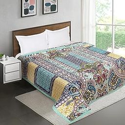 Signature Extra Soft Double Layered Blanket for Heavy Winters (400 TC) (Turquoise, Double Bed)-image-3