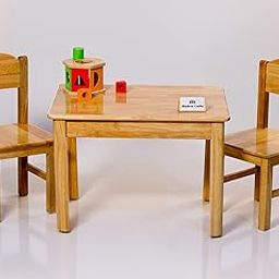 Solidwood Kids Study Table and 2 Chairs Set, Kids Furniture for Home and Kindergarten-image-64