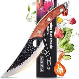 CRENTILA Chefs Knife 8 Inch Ultra Sharp High Carbon German Stainless Steel Forged Blade,for Meat Cutting, Ergonomic Wooden Handle, Premium Chef Knife for Home Kitchen Restaurant (5.in Wooden bleck)-16