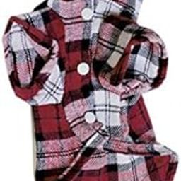 CALANDIS™ Pet Dog Red Plaid Pattern T-Shirt Lapel Coat Jacket Clothes Apparel Tops-S | Clothing & Shoes | Dog Supplies-image-41