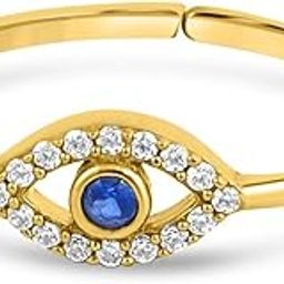 925 Sterling Silver Evil Eye Gold Plated Ring | Gifts For Women And Girls | With Certificate of Authenticity and 925 Hallmark-image-71