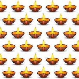 CVANU Beautiful Diwali Diya Vinyl Wall Sticker for Diwali Decoration Multicolor(Pack of 50)-image-99