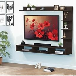 Decoresany Wall Mounted C Style Cabinet Tv Shelf For Living Room, Bedroom, Outdoor,Gallery,Stairs (Dark Wenge,C Style Tv Cabinet) - Engineered Wood, 10 Cm, 40 Cm, 30 Cm-18