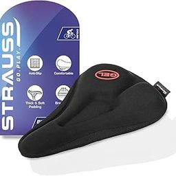 Strauss Bicycle Silicone Cycle Seat Cushion Cover | Soft & Washable Gel Saddle Seat | Fits Narrow/Slim Seats | Cycle Accessories | Comfortable Bike Seat Cover for Cycling,(Black)-6