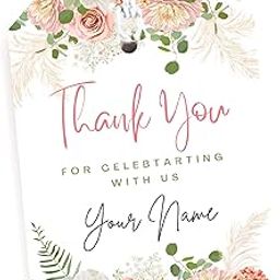 Personalize Gift Tags with Strings for Presents Return Gifts 40 Pcs Floral Birthday Customized Baby Shower with Name (Design 4 Custom)-picture-20