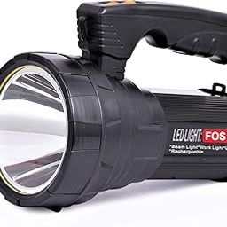 FOS LED Search Light 15W, 1550 LUMENS with 15,600 mAh Lithium Ion Battery (Range 1 Km.) - Multi-Functional Rechargeable Handheld Torch-45