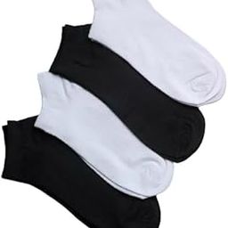 Unisex Cotton Men And Women Cotton Ankle Length Socks (Pack Of 4), White & Black-image-98