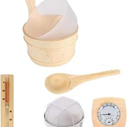 CALANDIS™ Wooden Sauna Bucket and Ladle Set Temperature Humidity Meter SPA Accessories | Sauna Parts & Accessories | Pools & Spas | Yard, Garden & Outdoor Living-picture-5