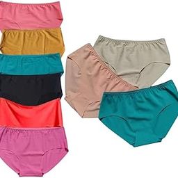 Seamless Hipster Panties, Multicolor High Waisted, Cotton Blend, Stretchable, Pack of 3 and 5-picture-10