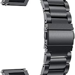 22MM Heavy Metal Chain Strap with Secure Lock Techonology Compatible with Samsung Galaxy Watch|Gear S3(46mm),Honor Magic Watch 2,Huawei GT2,1+ watch 46 mm & 22mm Lugs Size Watches(Black)-10