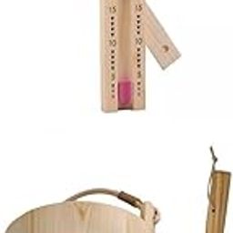 VELURA Wooden Sauna Bucket Sauna Ladle for Steam Room 6Liter & Sand Timer|1 Piece Sauna Bucket| Saunas| Yard, Garden & Outdoor Living-image-55