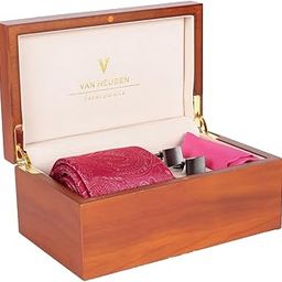 Men Pink Wedding Tie Pocket Square And Cufflink-image-0