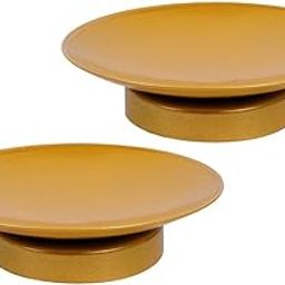Home4Decor Candle Holder Plate Pack of 2 for Pillar Candles Tealights LED Wax Candle Pedestal Candle Stand (Gold, Iron) Christmas Decoration Items for Home - Christmas Decor-image-114