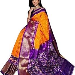 Women's Ikat Silk Print Saree Elegant Handwoven Traditional Saree with Vibrant Patterns, Perfect for Festivals, Weddings, and Special Occasions-image-79