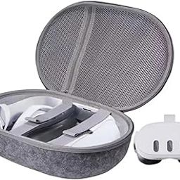 Carry Case for Oculus Meta Quest 3/ Quest 3 VR Glass Dust Proof Double Layer Storage Box & Travel Hand Carrying Bag Fits Virtual Reality Device+Elite Strap+Controllers+ Cable+ Kit, Grey-picture-47