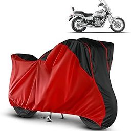 VOICO Water Resistant Bike Cover Dustproof UV Protection Bike Body Cover for Bajaj Avenger Cruise 220 All-Weather Protection with Red Piping - (Black Red)-image-56