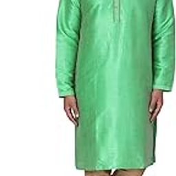 Men's Jacquard Silk Embroidered Kurta Pyjama Set Paisley Thread Work Festive Party Dress-image-74