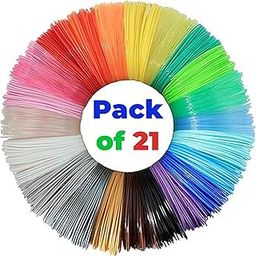 NFIL3D 21pcs Multicolor Filament of 3D Pen 5Meter Each | 3D Pen Refill | Compatible with All 3D Pens Filament | 1.75mm | (Set of 20Pcs) + 1Free Pen Refill-image-51