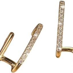 Luxurious U-Shaped Cuff Earrings Crystal Alloy Stud Earring ()-image-9