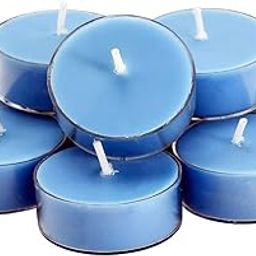 MAHASU Round Shaped Tealight Candles Unscented Floating Candles |Blue, Pack of 12-24