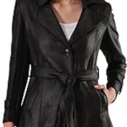 Women Black Notch Lapel Long Sleeves Self Design 2 Pockets Tailored Fit Winter Wear Belted Trench Coat-image-7