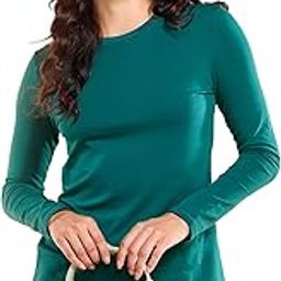 E057 Quick Dry 4 Way Stretch Antimicrobial Long Sleeve Basic Crew Neck Stretch Cotton Tee for Women-image-20