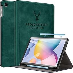 Robustrion Deer Flip Stand Case Cover [Auto Sleep Wake] with S Pen Holder for Samsung Galaxy Tab S6 Lite Tablet Cover 10.4 inch SM-P610/P615 - Deer Dark Green-picture-17