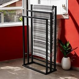 S Rock Handicracfts | Bathroom Storage Towel Rack Free Standing 3 Tier Metal Towel Rack A Touch for Luxury Home Baathroom Accessories (White)-image-12