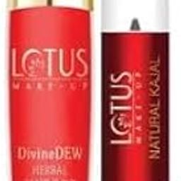 Lotus Make-Up Sindoor & Kajal Combo Divine Dew Herbal Sindoor*21R - Love Drop:8g Natural Kajal - Black:4g (Pack of 2)-19