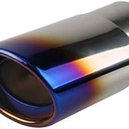 Guance Universal Car Auto Exhaust Muffler Tip Stainless Steel Pipe Chrome Trim Modified Bent Burnt Oval Exhaust Tail Car Rear Tail Throat Liner Accessories for All Cars (Straight)-image-22