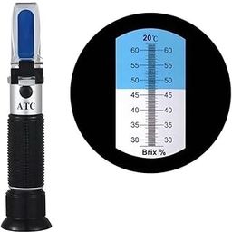 HANIMAX 28-62% Brix Hand Held Refractometer with Automatic Temperature Compensation (ATC) for Sugar Content Measurement, Range 28-62%-0