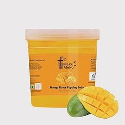 Meku Meku Mango Flavour Popping Premium Boba Pearls (1.3kg) Soft and Chewy, Perfect for Bubble Tea & More!-image-28