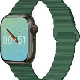VEMIGON Silicone Magnetic Bands Compatible with Apple Watch Straps 46mm 45mm 44mm 42mm 49mm 41mm 40mm 38mm, Strong Magnetic Closure for iWatch Series 10 9 8 7 6 5 4 3 2 1 SE Ultra (Watch Not Included)-13