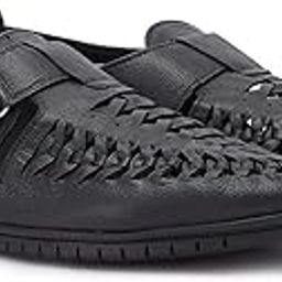 Imperio Mens Formal Leather Woven Sandals-image-36