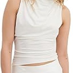 SKIMS Ultra Soft HIGH Neck Waterfall Microfiber Afford LUX Elegance Casual/Formal WEAR Spaghetti TOP for Women-image-42