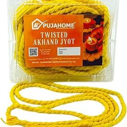 Twisted Akhand Jyot Batti, Special Long Akhand Jyot Cotton Wicks Batti for Diya Mandir Pooja Oil Lamp | Cotton Akhand Jyot Batti Yellow for All Puja and Akhand Jyot (Pack of 12 Wicks, Yellow)-image-86
