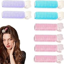 NYAMAH SALES Hair Root Clip, Fluffy Hair Curler Clip, Plastic Volume Hair Root Clips, Hair Curler Clip, Self Grip Root Volume Hair Styling Tool Rollers Clip - 2 pc, Multi Color.-24